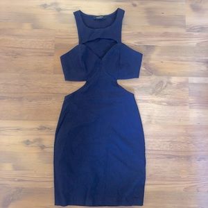 Solemio Navy Body Con Cutout Dress Size S